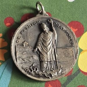 Vintage St Patrick pendant religious medal Cathedral New York NY catholic